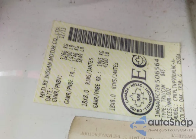 1N6AA0FC7EN506564: 44298619