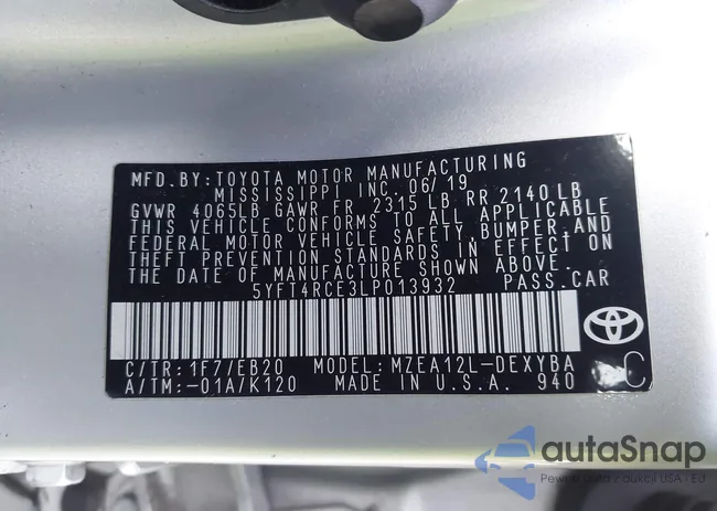 5YFT4RCE3LP013932: 44297780