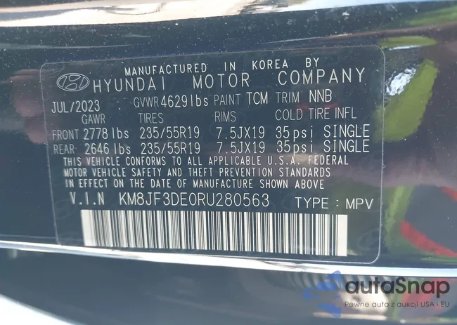 KM8JF3DE0RU280563: 44297823