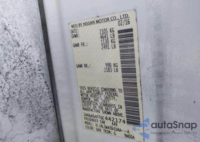 1N4AA6AP7GC442174: 44297868