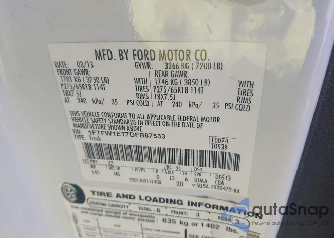 1FTFW1ET7DFB87533: 44297967