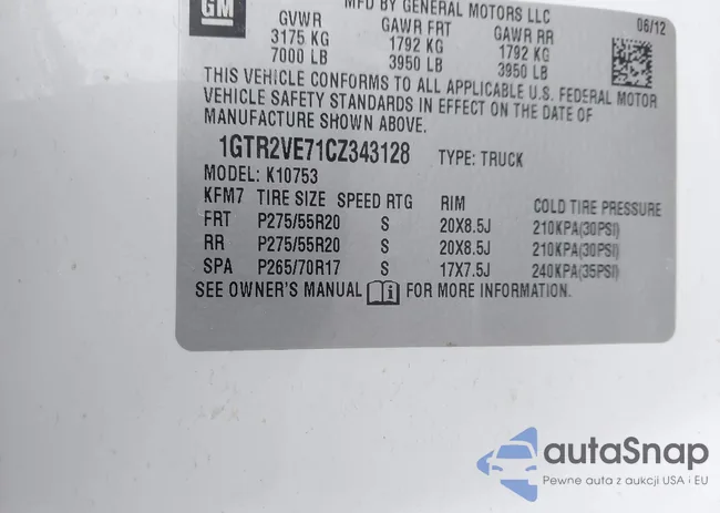 1GTR2VE71CZ343128: 44297998