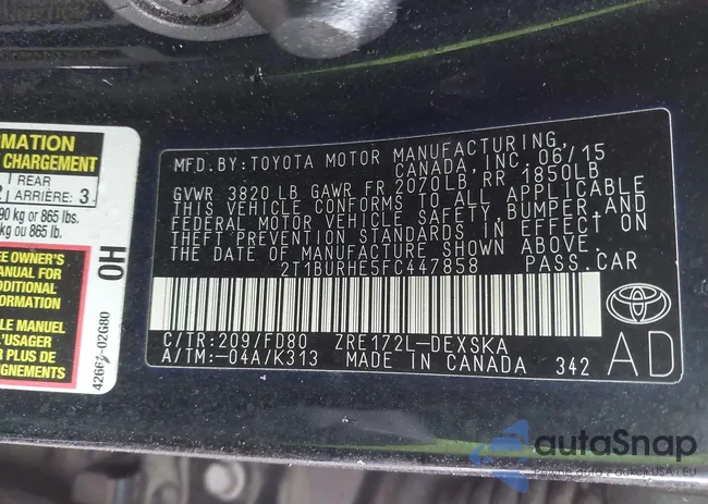 2T1BURHE5FC447858: 44298005