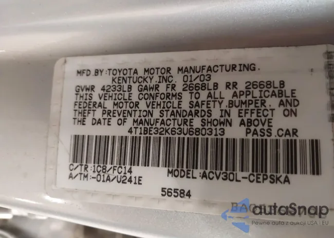 4T1BE32K63U680313: 44298633