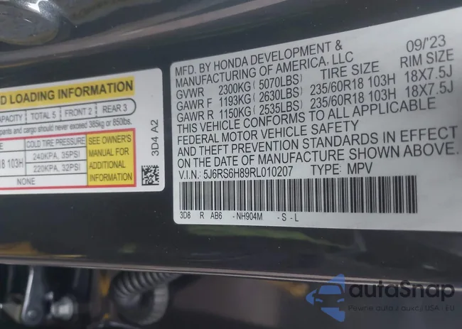 5J6RS6H89RL010207: 44298768