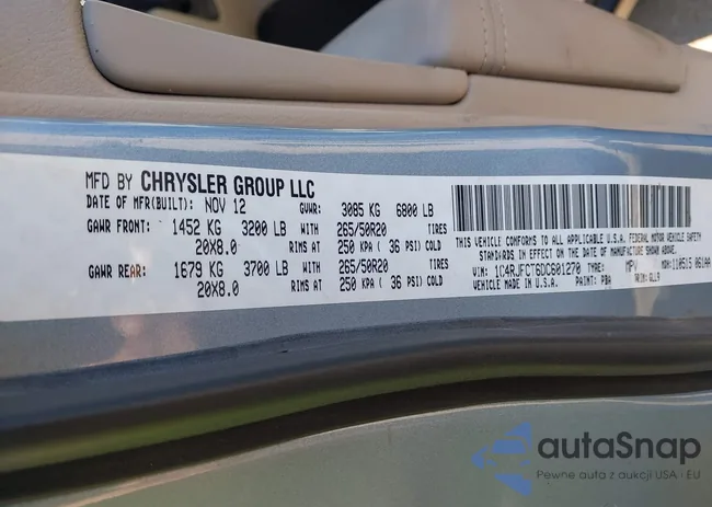 1C4RJFCT6DC601270: 44300020