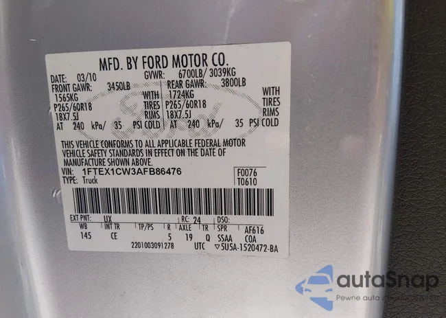 1FTEX1CW3AFB86476: 44300070