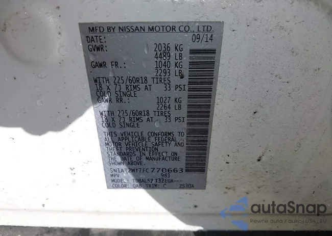 5N1AT2MT7FC770663: 44300134