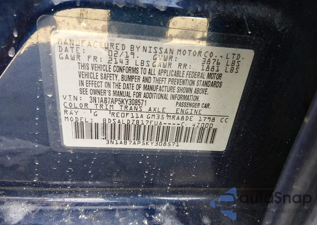 3N1AB7AP5KY308571: 44300141