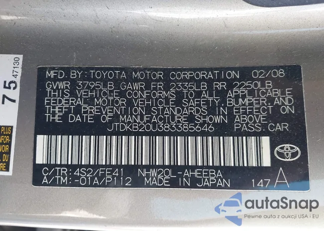 JTDKB20U383385646: 44300178