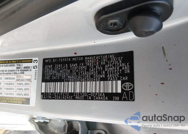 2T1BR32E48C900460: 44300258