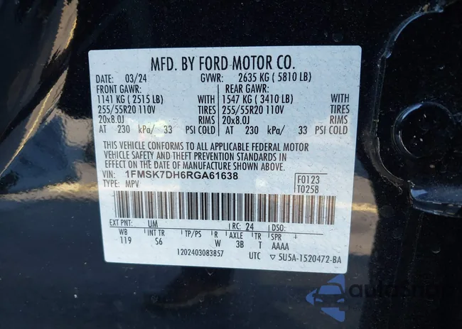 1FMSK7DH6RGA61638: 44300280