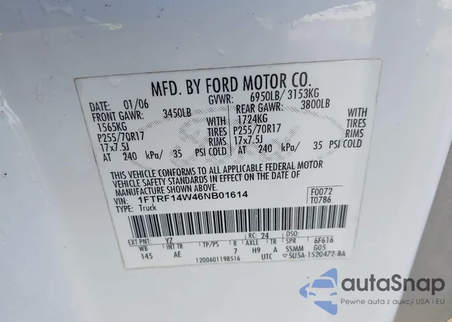 1FTRF14W46NB01614: 44300323