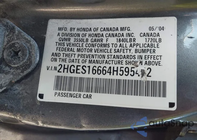 2HGES16664H595442: 44300334