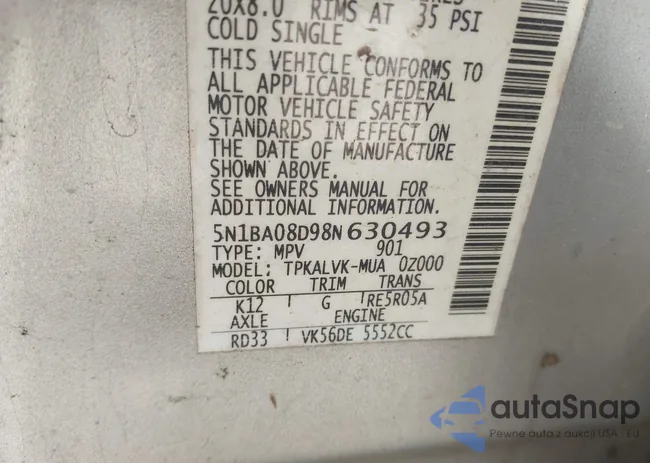 5N1BA08D98N630493: 44300462