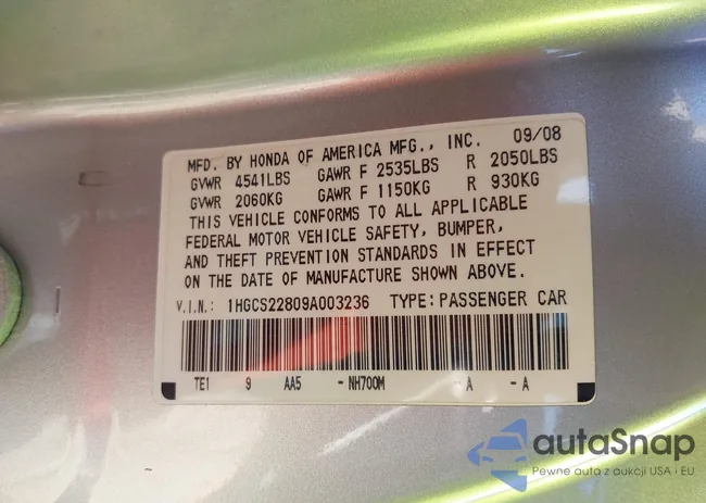 1HGCS22809A003236: 44300470