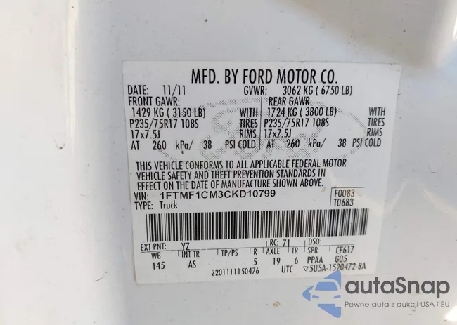 1FTMF1CM3CKD10799: 44300482