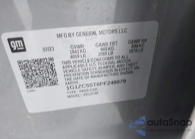 1G1ZC5ST6PF249079: 44300481