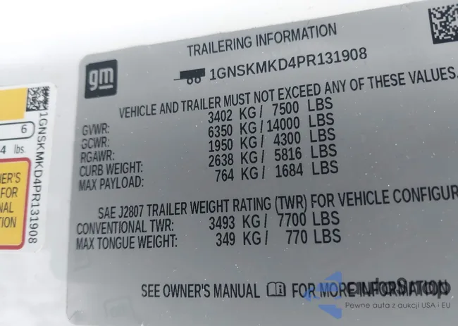 1GNSKMKD4PR131908: 44300524