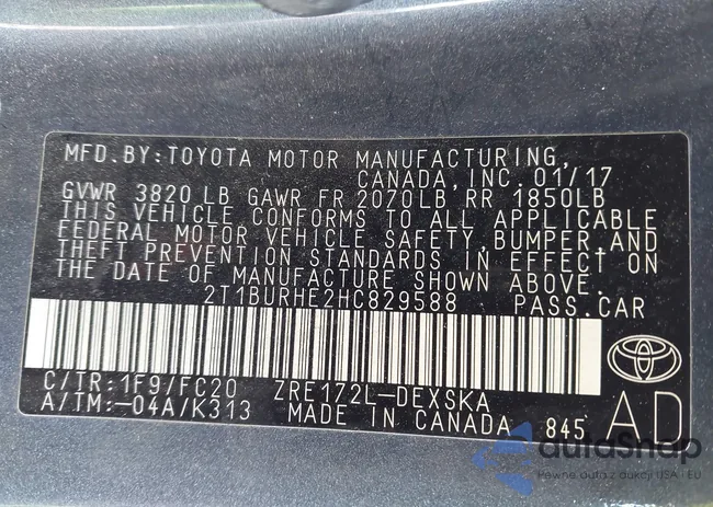 2T1BURHE2HC829588: 44300566