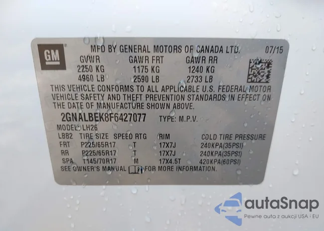 2GNALBEK8F6427077: 44299911