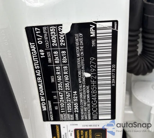 WDC0G4KB5HF219279: 44299924