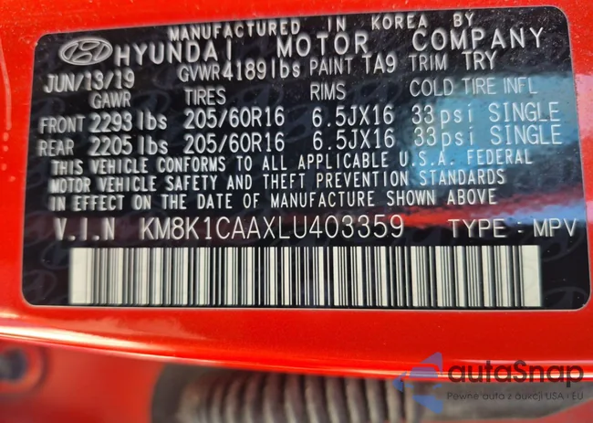 KM8K1CAAXLU403359: 44299930