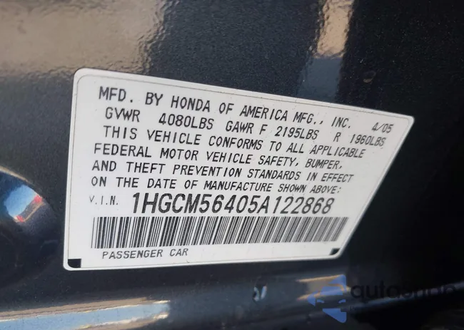 1HGCM56405A122868: 44299947