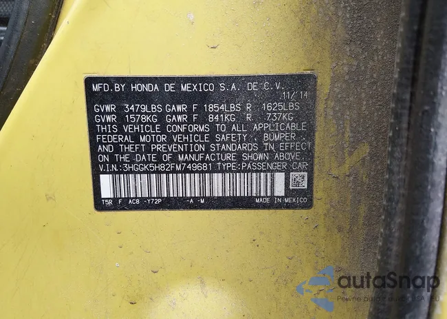 3HGGK5H82FM749681: 44299977