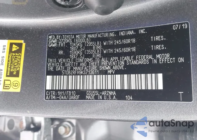 5TDBZRFH9KS713611: 44301101