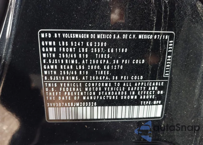 3VV3B7AX8JM203326: 44301238