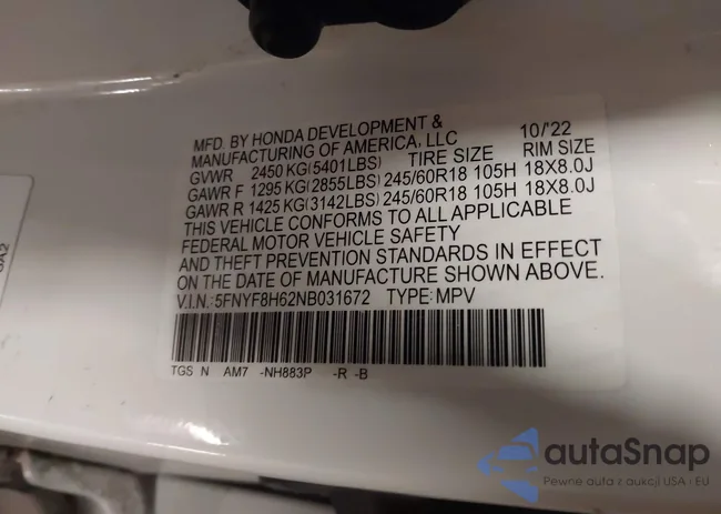 5FNYF8H62NB031672: 44301244