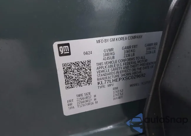 KL77LHEPXSC029692: 44301250