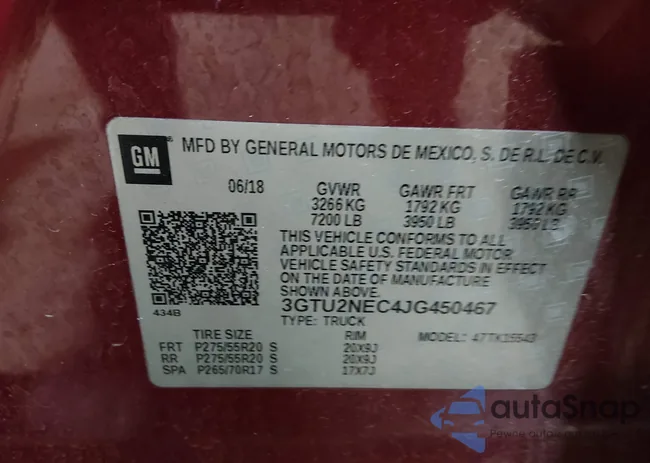 3GTU2NEC4JG450467: 44301261