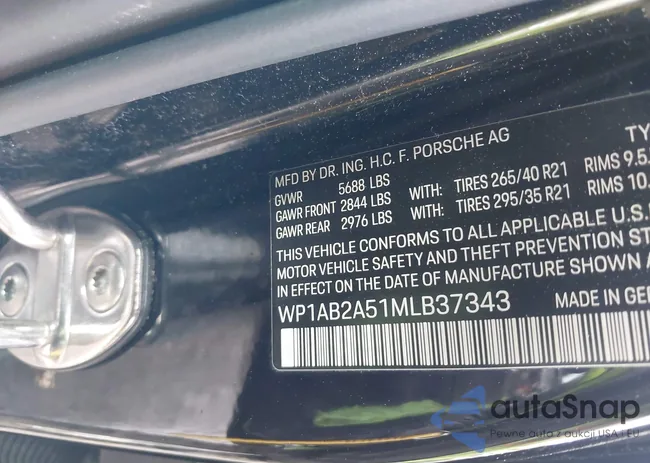 WP1AB2A51MLB37343: 44301320