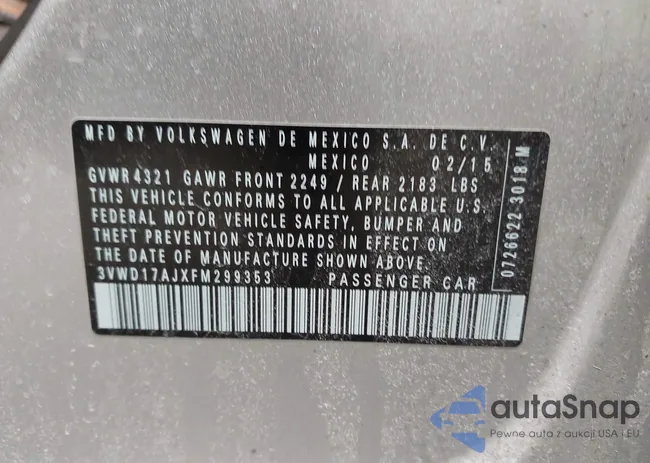 3VWD17AJXFM299353: 44301333