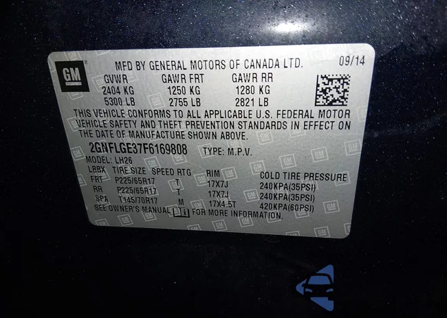 2GNFLGE37F6169808: 44301340