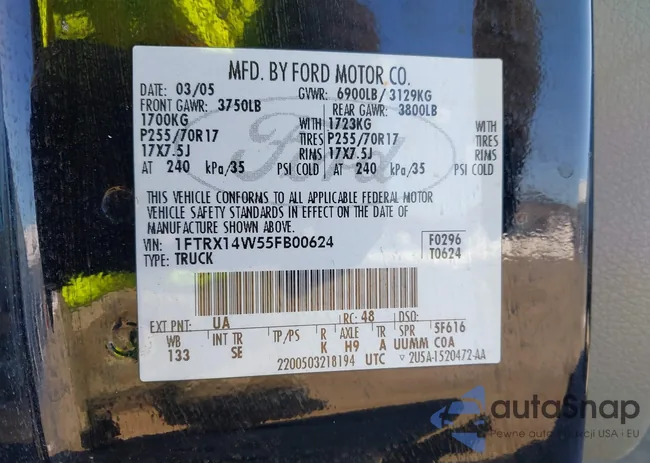 1FTRX14W55FB00624: 44301515