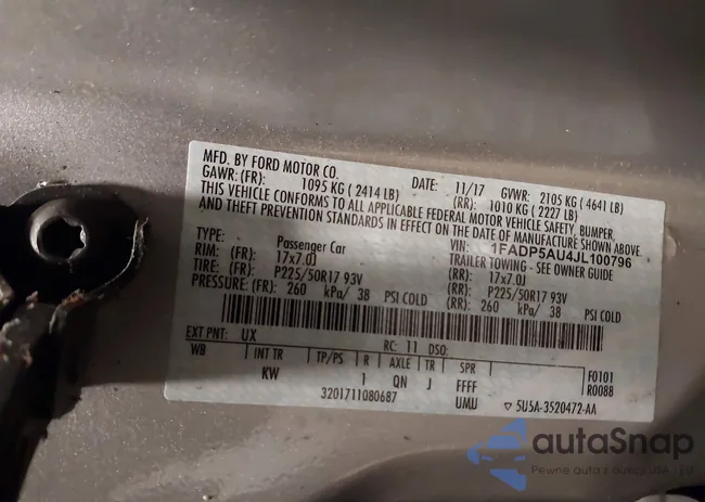 1FADP5AU4JL100796: 44301581