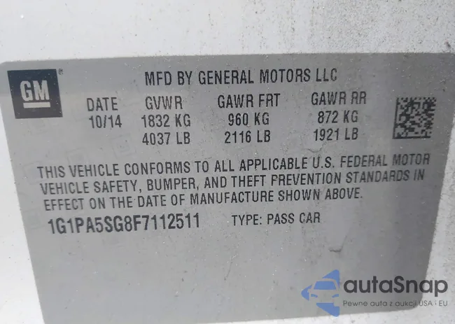 1G1PA5SG8F7112511: 44300692