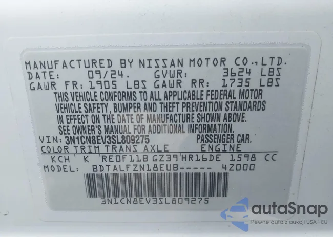 3N1CN8EV3SL809275: 44300695