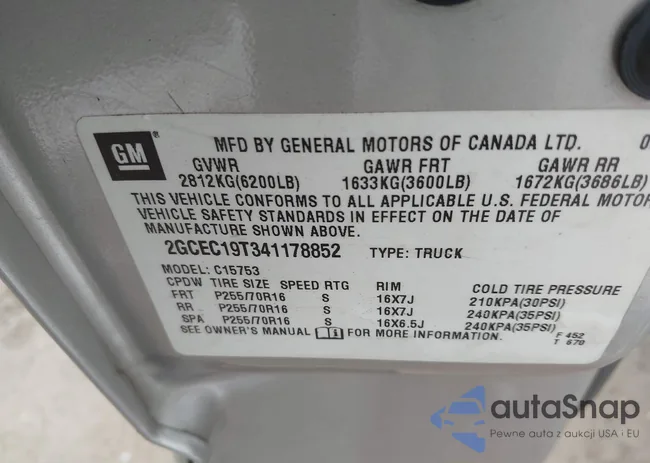 2GCEC19T341178852: 44300725