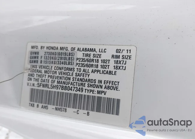 5FNRL5H97BB047349: 44300810