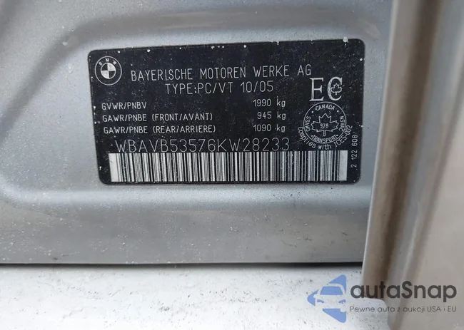 WBAVB53576KW28233: 44300871