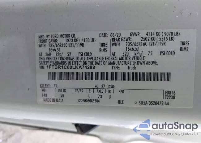 1FTBR1C80LKA74288: 44300908