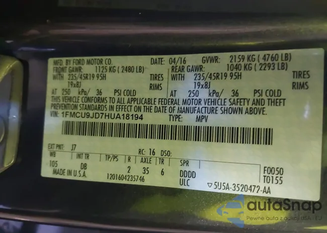 1FMCU9JD7HUA18194: 44302076