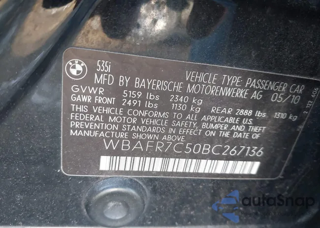 WBAFR7C50BC267136: 44302077