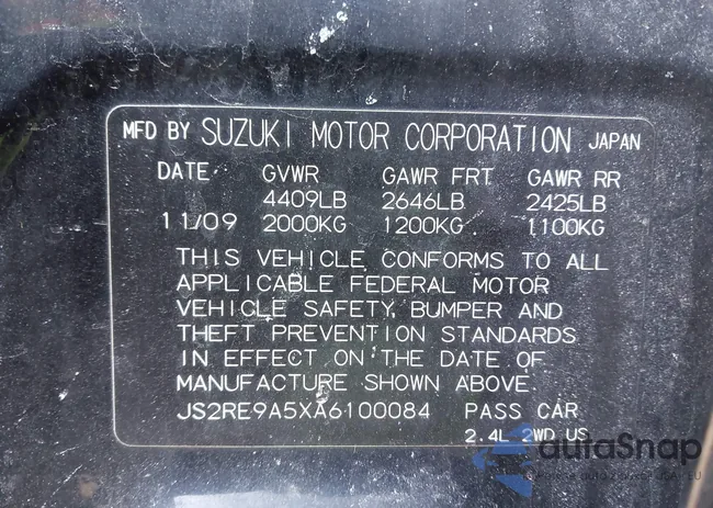 JS2RE9A5XA6100084: 44302109