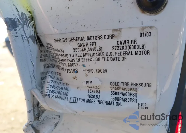 1GCGK13UX3F178108: 44302140