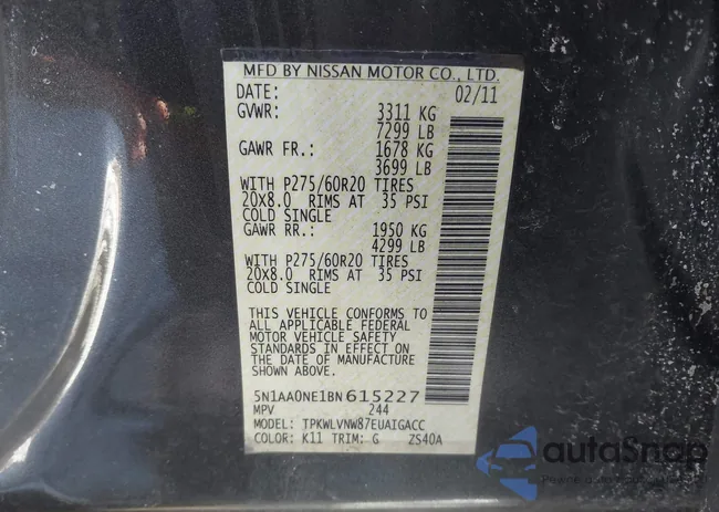 5N1AA0NE1BN615227: 44302263